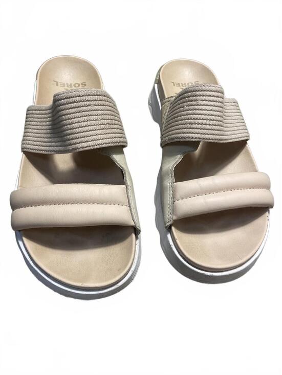 Sorel Shoes - SOREL Beige Platform Slide Sandals Womens Size 10 Walking Chunky Casual
